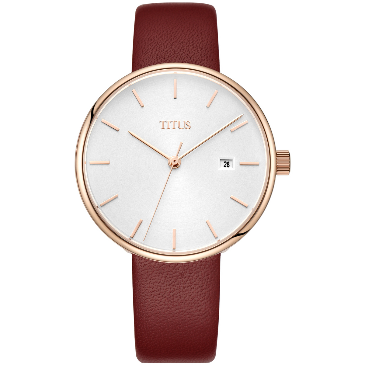 นาฬิกาผู้หญิง Interlude 3 เข็ม วันที่ ระบบควอตซ์ สายหนัง ขนาดตัวเรือน 36 มม. (W06-02983-005)