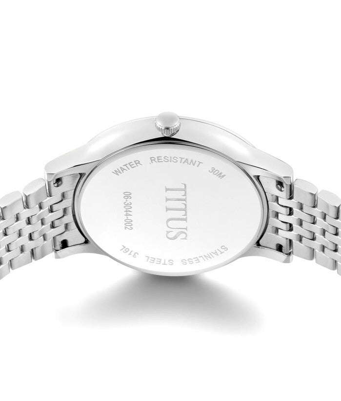 นาฬิกาผู้ชาย Classicist 3 เข็ม วันที่ ระบบควอตซ์ สายสเตนเลสสตีล ขนาดตัวเรือน 43 มม. (W06-03044-002)