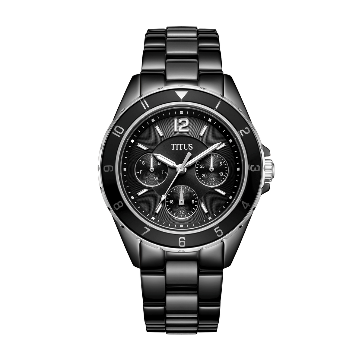 นาฬิกาผู้หญิง Perse มัลติฟังก์ชัน ระบบควอตซ์ สายสเตนเลสสตีลและเซรามิก ขนาดตัวเรือน 36 มม. (W06-03248-008)