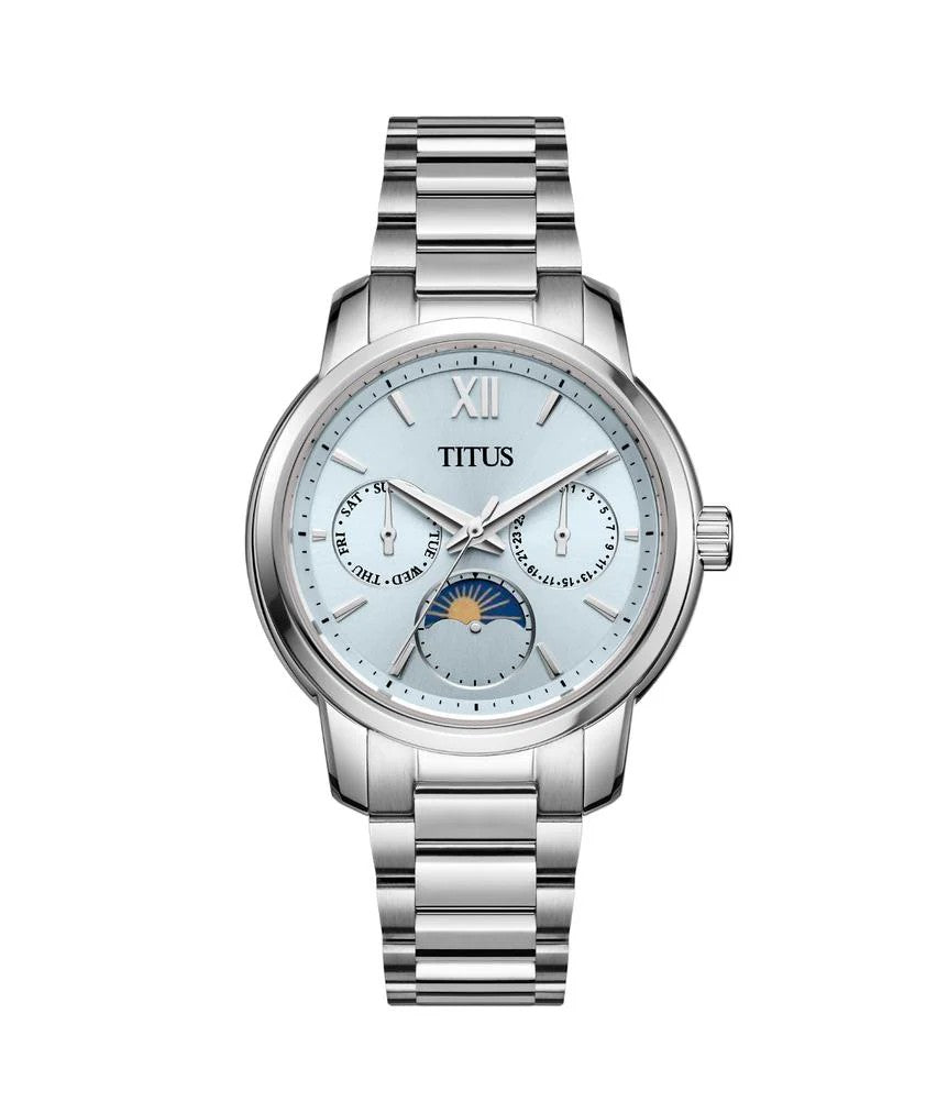 นาฬิกาผู้หญิง Devot มัลติฟังก์ชัน ระบบควอตซ์ สายสแตนเสลสตีล ขนาดตัวเรือน 34.5 มม. (W06-03262-007)