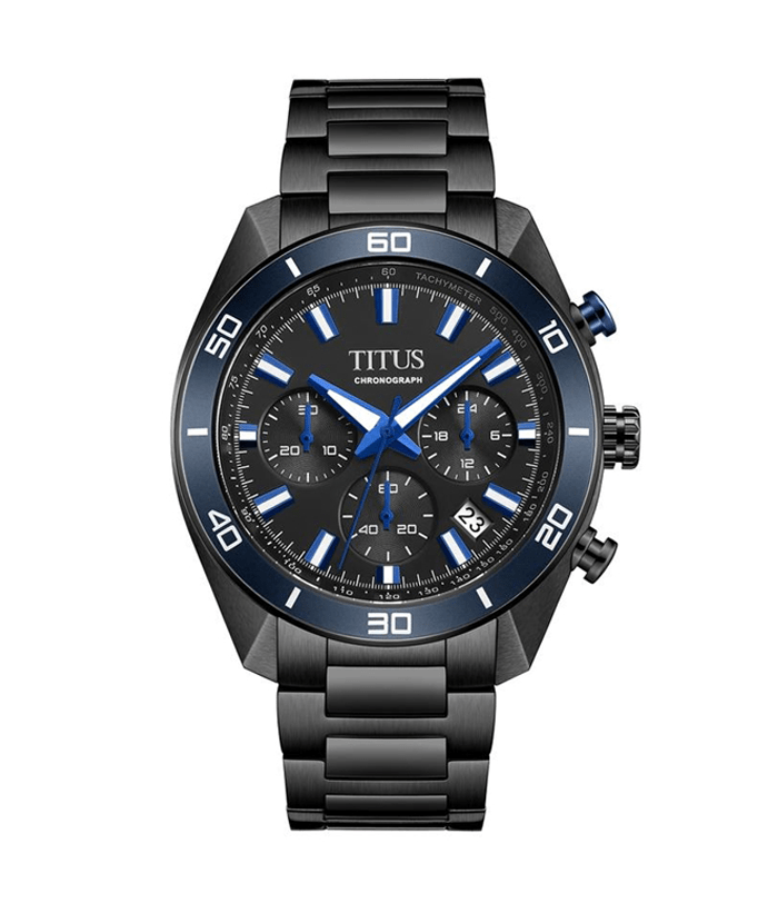 นาฬิกาผู้ชาย Modernist โครโนกราฟ ระบบควอตซ์ สายสเตนเลสสตีล ขนาดตัวเรือน 44 มม. (W06-03265-003)