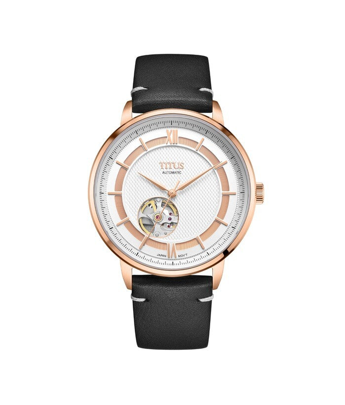 นาฬิกาผู้ชาย Enlight Skeleton 3 เข็ม ระบบออโตเมติก สายหนัง ขนาดตัวเรือน 42 มม. (W06-03277-006)