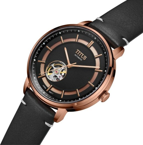 นาฬิกาผู้ชาย Enlight Skeleton 3 เข็ม ระบบออโตเมติก สายหนัง ขนาดตัวเรือน 42 มม. (W06-03277-007)