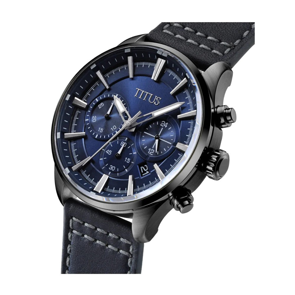 นาฬิกาผู้ชาย Saber โครโนกราฟ ระบบควอตซ์ สายหนัง ขนาดตัวเรือน 44 มม. (W06-03286-003)