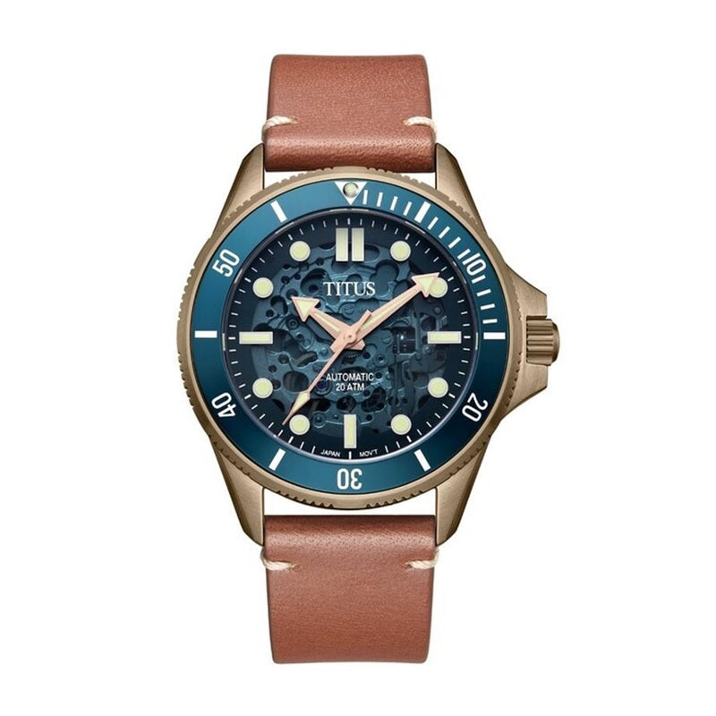 นาฬิกาผู้ชาย Valor 3 เข็ม Skeleton ระบบออโตเมติก สายหนัง ขนาดตัวเรือน 43 มม. (W06-03296-006)