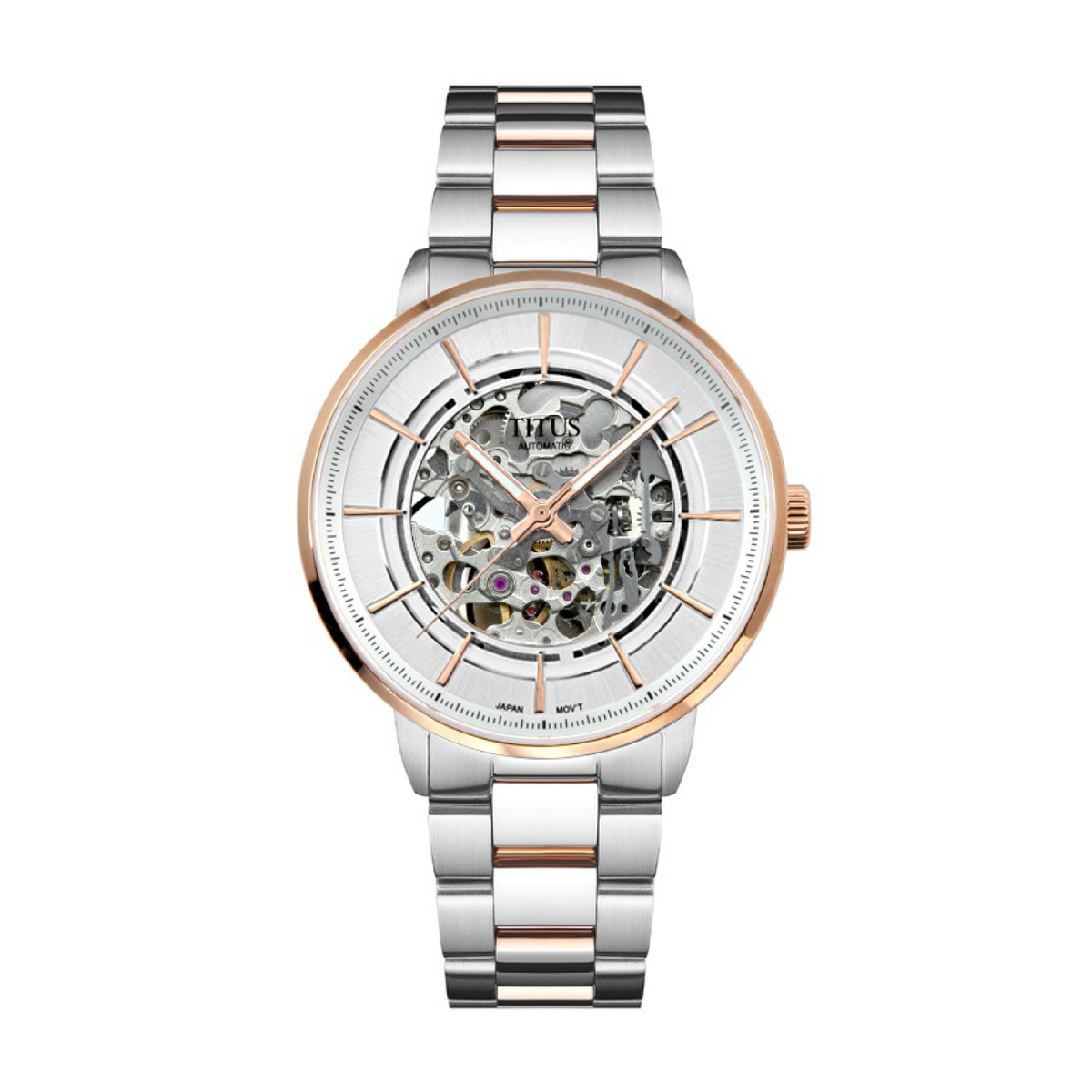 นาฬิกาผู้ชาย Enlight Skeleton 3 เข็ม ระบบออโตเมติก สายสเตนเลสสตีล ขนาดตัวเรือน 42 มม. (W06-03305-002)