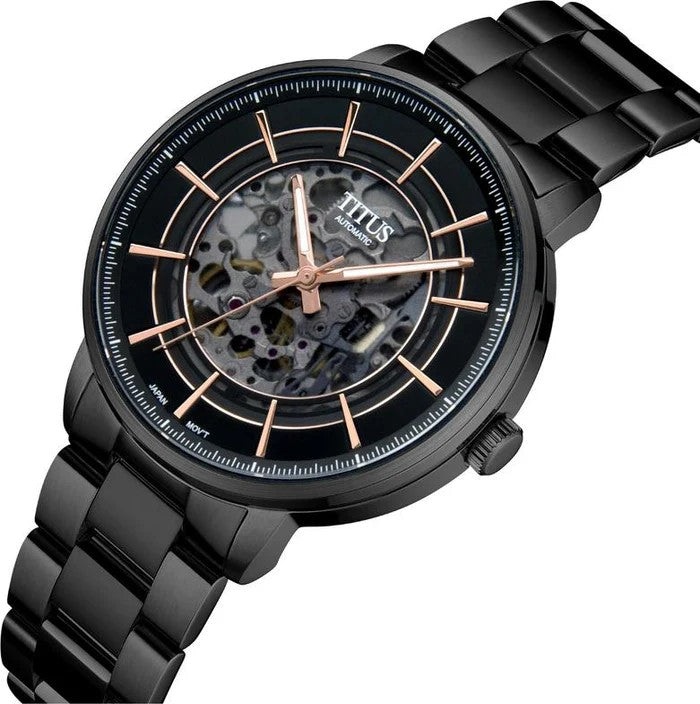 นาฬิกาผู้ชาย Enlight Skeleton ระบบออโตเมติก สายสเตนเลสสตีล ขนาดตัวเรือน 42 มม. (W06-03305-007)