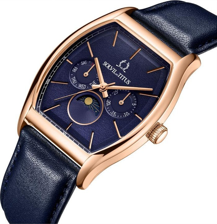 นาฬิกาผู้ชาย Barista มัลติฟังก์ชัน กลางวัน-กลางคืน ระบบควอตซ์ สายหนัง ขนาดตัวเรือน 37 มม. (W06-03323-003)