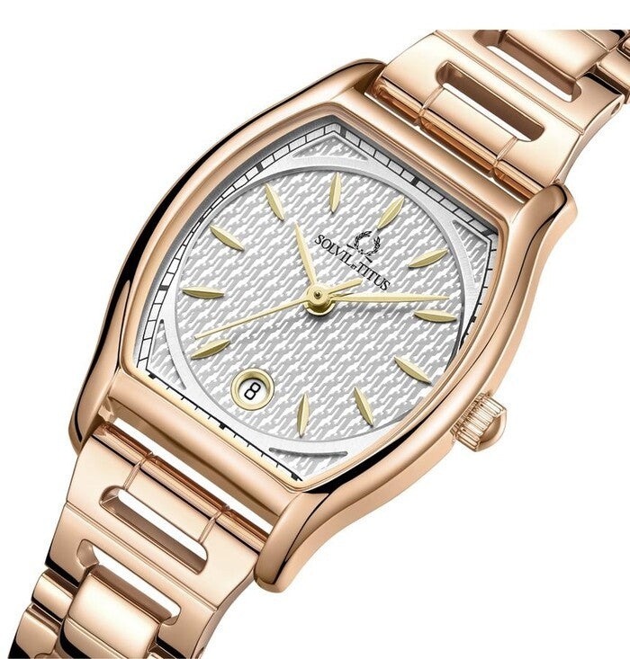 นาฬิกาผู้หญิง Barista 3 เข็ม วันที่ ระบบควอตซ์ สายสเตนเลสสตีล ขนาดตัวเรือน 24.7 มม. (W06-03326-003)