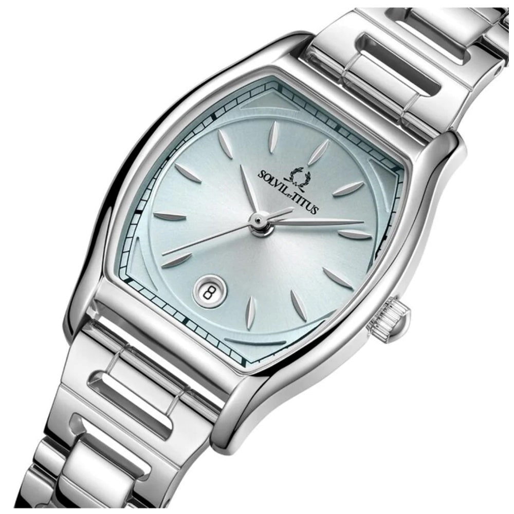 นาฬิกาผู้หญิง Barista 3 เข็ม วันที่ ระบบควอตซ์ สายสเตนเลสสตีล ขนาดตัวเรือน 24.7 มม. (W06-03326-007)