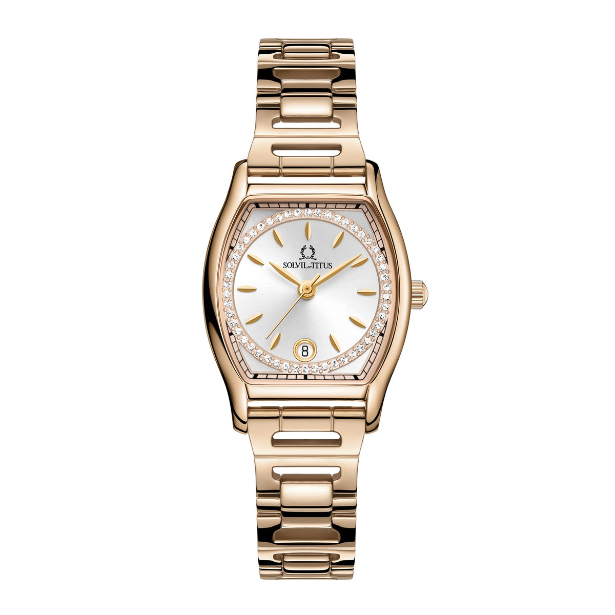 นาฬิกาผู้หญิง Barista 3 เข็ม วันที่ ระบบควอตซ์ สายสเตนเลสสตีล ขนาดตัวเรือน 24.7 มม. (W06-03326-013)