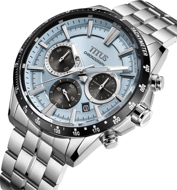 นาฬิกาผู้ชาย Saber โครโนกราฟ ระบบควอตซ์ สายสเตนเลสสตีล ขนาดตัวเรือน 44.2 มม. (W06-03337-003)