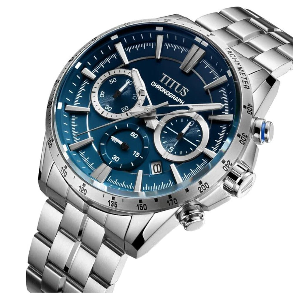 นาฬิกาผู้ชาย Saber โครโนกราฟ ระบบควอตซ์ สายสเตนเลสสตีล ขนาดตัวเรือน 44.2 มม. (W06-03337-011)