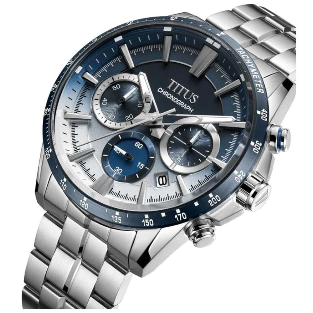 นาฬิกาผู้ชาย Saber โครโนกราฟ ระบบควอตซ์ สายสเตนเลสสตีล ขนาดตัวเรือน 44.2 มม. (W06-03337-016)