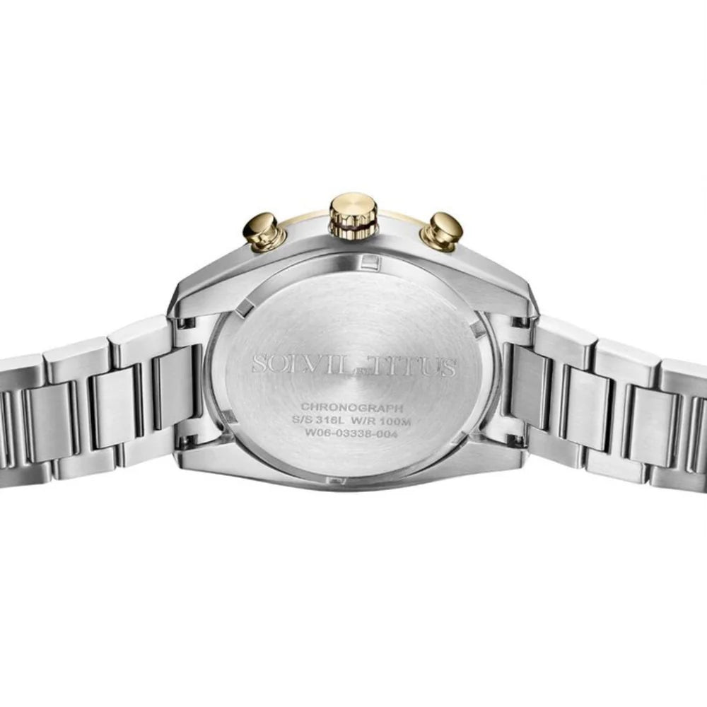นาฬิกาผู้ชาย Modernist โครโนกราฟ ระบบควอตซ์ สายสเตนเลสสตีล ขนาดตัวเรือน 45 มม. (W06-03338-004)