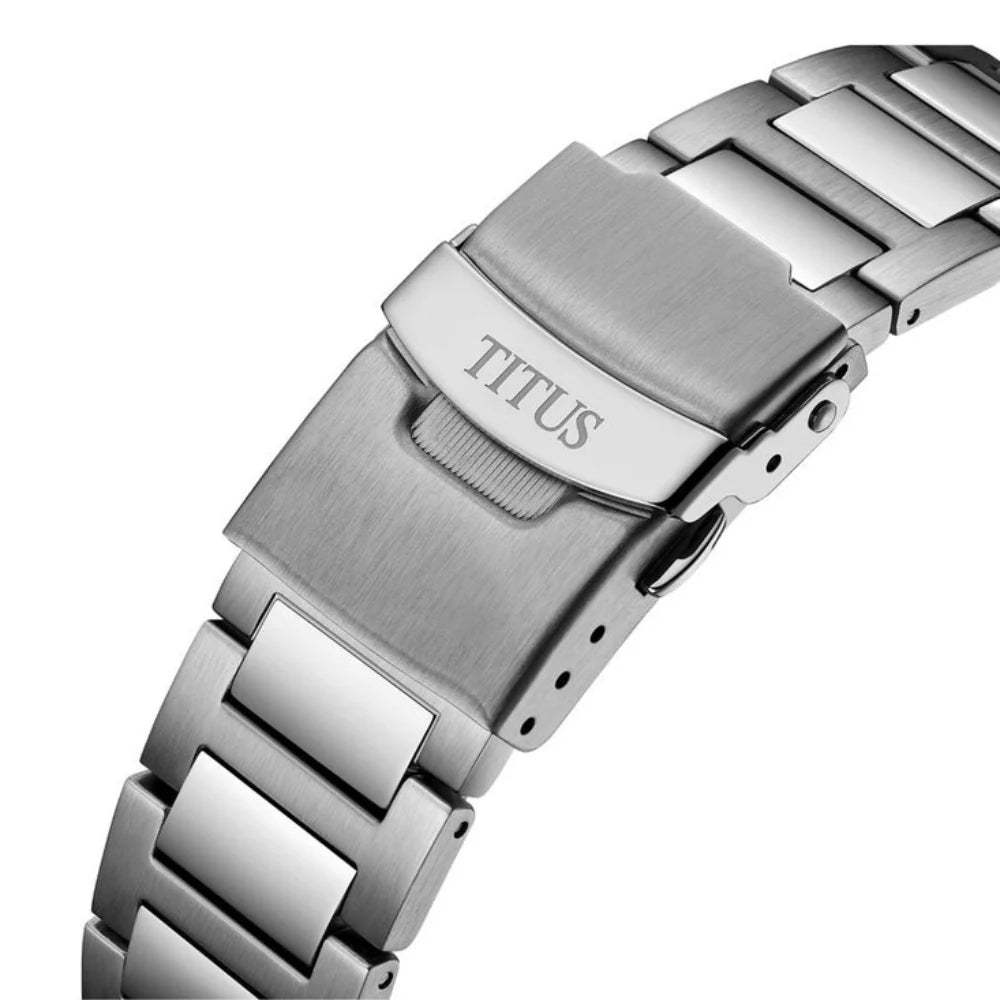 นาฬิกาผู้ชาย Modernist โครโนกราฟ ระบบควอตซ์ สายสเตนเลสสตีล ขนาดตัวเรือน 45 มม. (W06-03338-004)