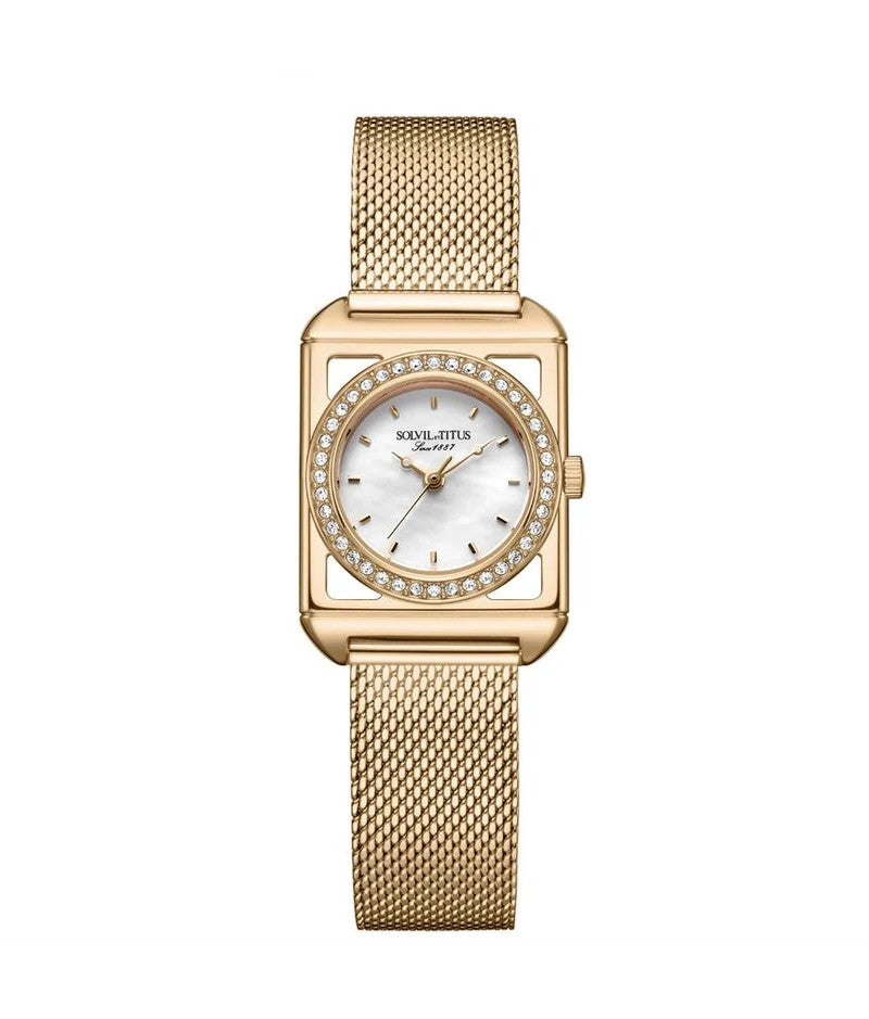 นาฬิกาผู้หญิง The Letter 3 เข็ม ระบบควอตซ์ สายถักสเตนลสสตีล ขนาดตัวเรือน 22 มม. (W06-03344-001)