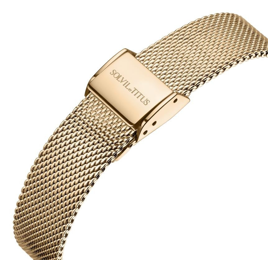 นาฬิกาผู้หญิง The Letter 3 เข็ม ระบบควอตซ์ สายถักสเตนลสสตีล ขนาดตัวเรือน 22 มม. (W06-03344-001)