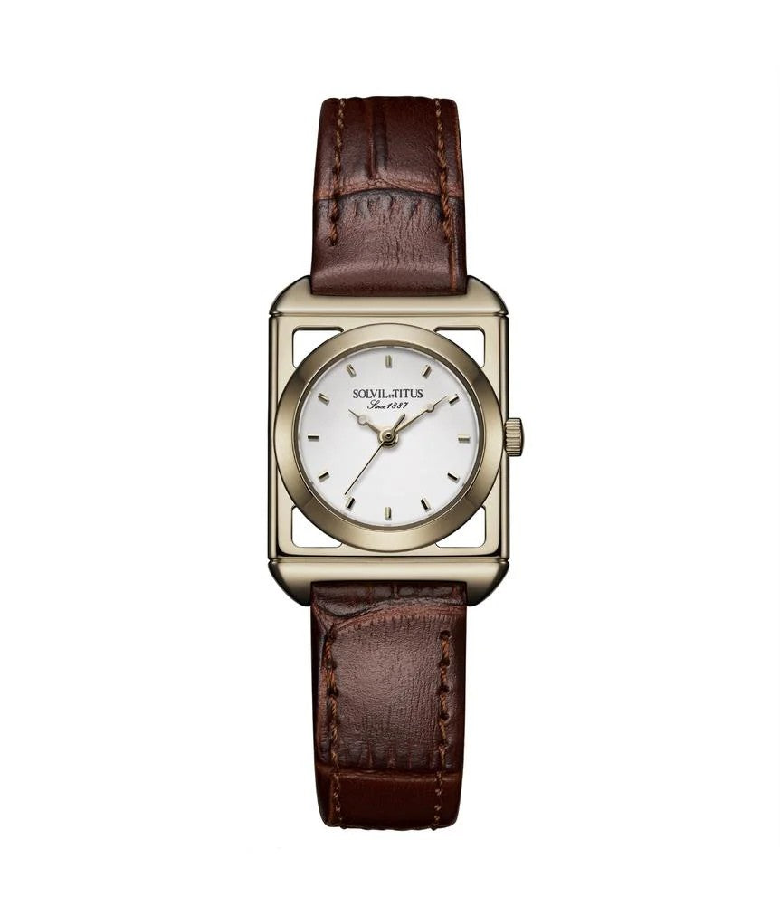 นาฬิกาผู้หญิง The Letter 3 เข็ม ระบบควอตซ์ สายหนัง ขนาดตัวเรือน 22 มม. (W06-03345-001)