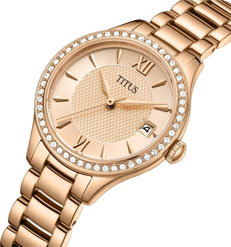 นาฬิกาผู้หญิง Fair Lady 3 เข็ม วันที่ ระบบควอตซ์ สายสเตนเลสสตีล ขนาดตัวเรือน 28 มม. (W06-03354-002)