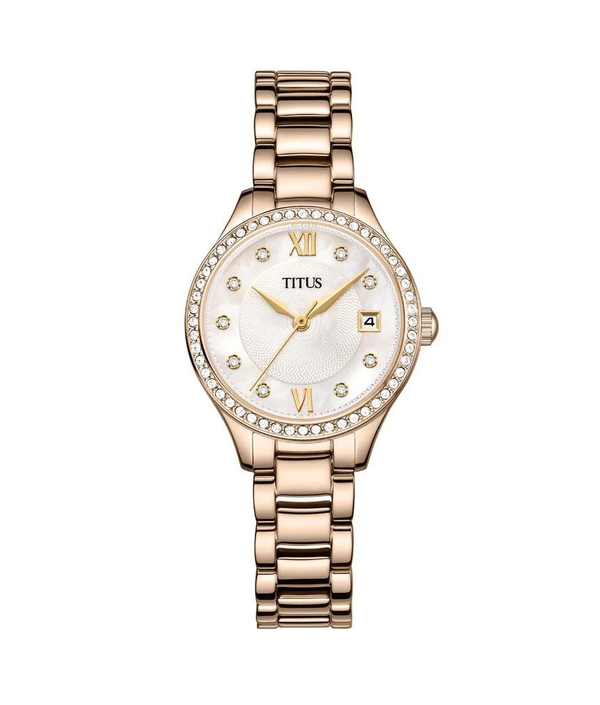 นาฬิกาผู้หญิง Fair Lady 3 เข็ม วันที่ ระบบควอตซ์ สายสเตนเลสสตีล ขนาดตัวเรือน 28 มม. (W06-03354-003)