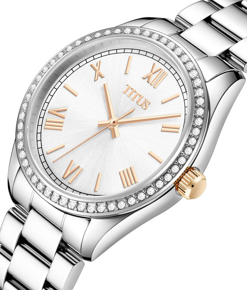 นาฬิกาผู้หญิง Fair Lady 3 เข็ม ระบบควอตซ์ สายสเตนเลสสตีล ขนาดตัวเรือน 32 มม. (W06-03150-001)