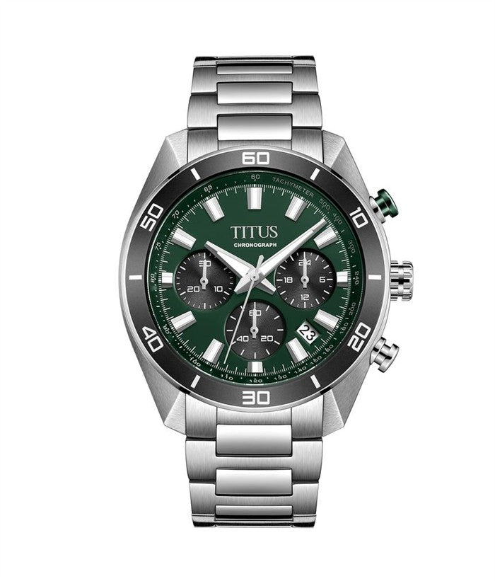 นาฬิกาผู้ชาย Modernist โครโนกราฟ ระบบควอตซ์ สายสเตนเลสสตีล ขนาดตัวเรือน 44 มม. (W06-03265-004)