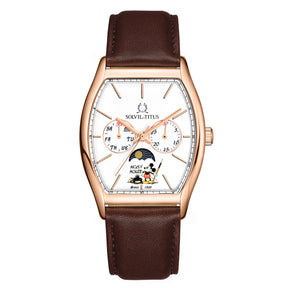 [Pre-Order] คอลเลกชัน Barista “Mickey Mouse 95th Anniversary” นาฬิกาผู้ชาย ลิมิเตดอิดิชัน เรือนสีโรสโกลด์ มัลติฟังก์ชัน บอกกลางวัน-กลางคืน ระบบควอตซ์ สายหนัง ขนาดตัวเรือน 37 มม. (W06-03355-002)