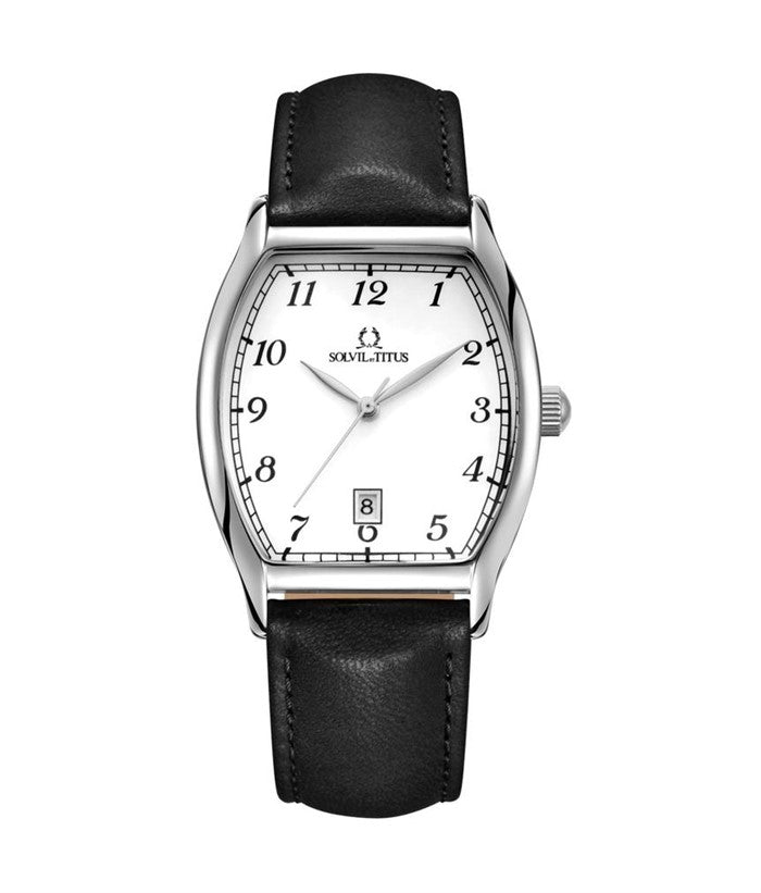[Online Exclusive] นาฬิกาผู้ชาย Barista 3 เข็ม วันที่ ระบบควอตซ์ สายหนัง ขนาดตัวเรือน 34 มม. (W06-02824-006)