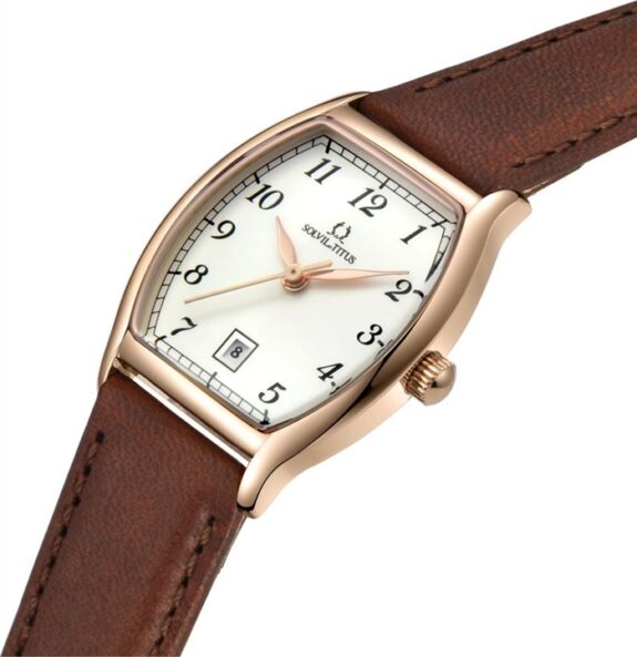 [Online Exclusive] นาฬิกาผู้หญิง Barista 3 เข็ม วันที่ ระบบควอตซ์ สายหนัง ขนาดตัวเรือน 34 มม. (W06-02825-009)