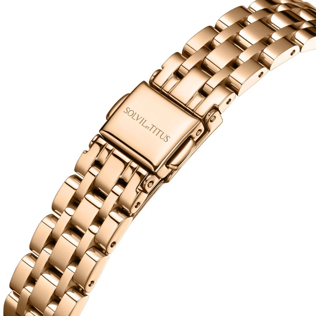 นาฬิกาผู้หญิง Barista 3 เข็ม วันที่ ระบบควอตซ์ สายสเตนเลสสตีล ขนาดตัวเรือน 24.7 มม. (W06-02825-021)