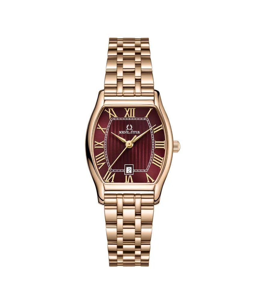 นาฬิกาผู้หญิง Barista 3 เข็ม วันที่ ระบบควอตซ์ สายสเตนเลสสตีล ขนาดตัวเรือน 24.7 มม. (W06-02825-023)