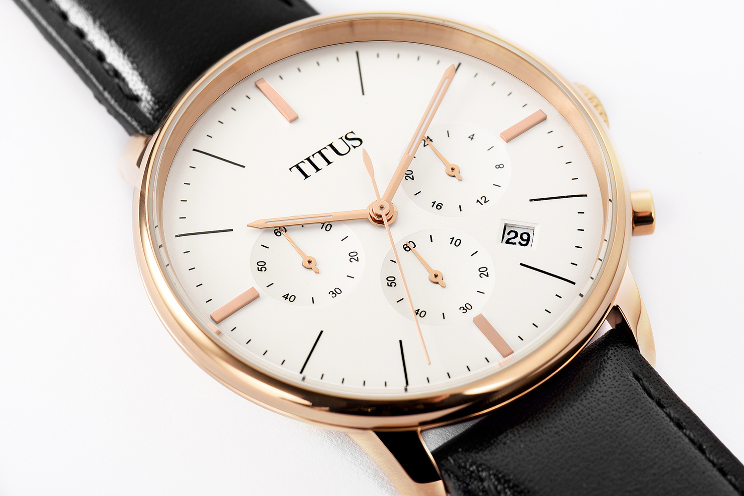 นาฬิกาผู้ชาย Interlude มัลติฟังก์ชัน ระบบควอตซ์ สายหนัง ขนาดตัวเรือน 41 มม. (W06-02933-003)