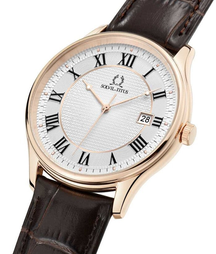 นาฬิกาผู้ชาย Classicist 3 เข็ม วันที่ ระบบควอตซ์ สายหนัง ขนาดตัวเรือน 40 มม. (W06-03002-002)