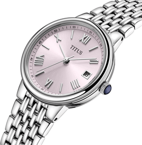 นาฬิกาผู้หญิง Fair Lady 3 เข็ม วันที่ ระบบควอตซ์ สายสแตนเลสสตีล ขนาดตัวเรือน 27 มม. (W06-03025-005)