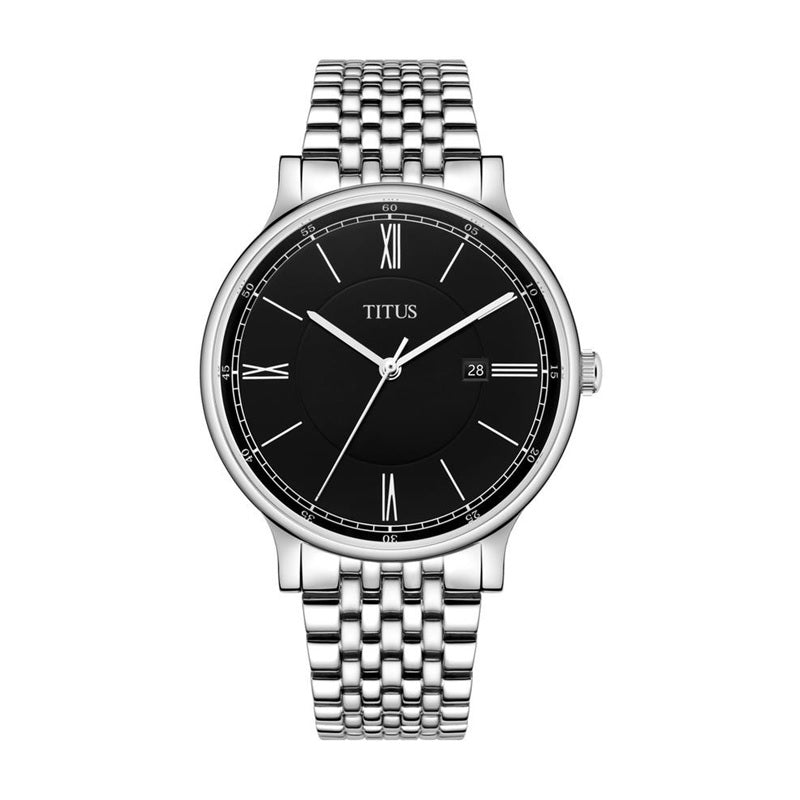 นาฬิกาผู้ชาย Classicist 3 เข็ม วันที่ ระบบควอตซ์ สายสแตนเลสสตีล (W06-03044-001)