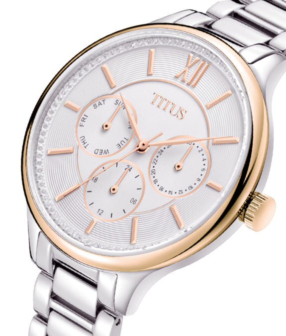 นาฬิกาผู้หญิง Fashionista มัลติฟังก์ชัน ระบบควอตซ์ สายสแตนเลสสตีล ขนาดตัวเรือน 36 มม. (W06-03058-002)