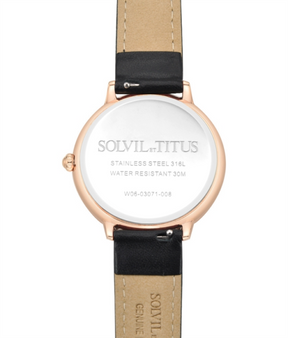 นาฬิกาผู้หญิง Fashionista มัลติฟังก์ชัน ระบบควอตซ์ สายหนัง ขนาดตัวเรือน 37 มม. (W06-03071-008)
