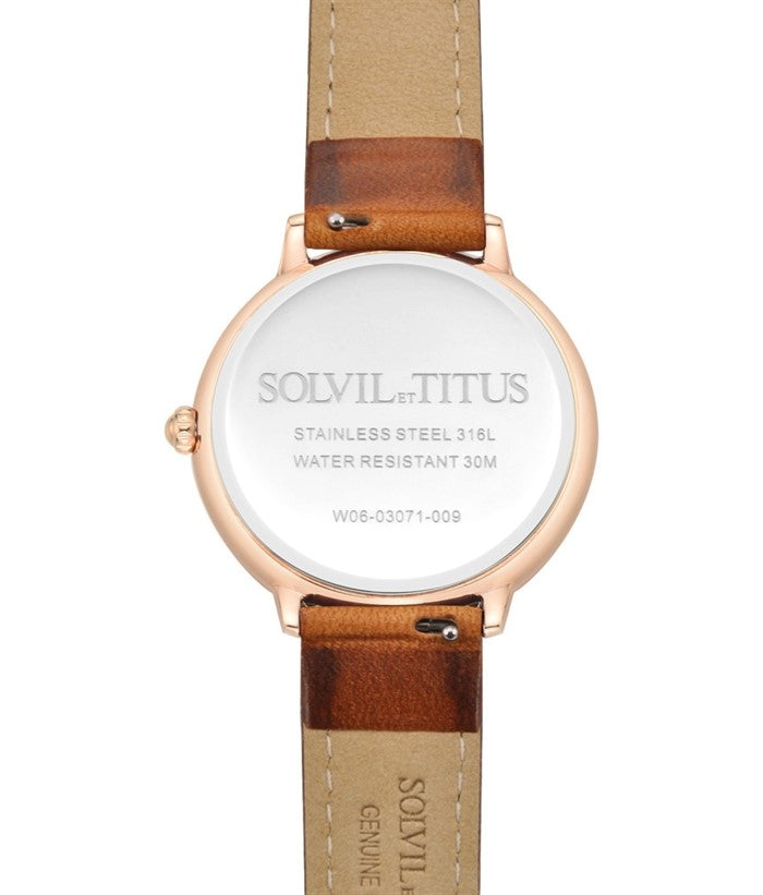 นาฬิกาผู้หญิง Fashionista มัลติฟังก์ชัน ระบบควอตซ์ สายหนัง ขนาดตัวเรือน 37 มม. (W06-03071-009)