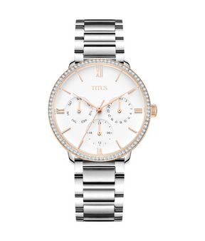 นาฬิกาผู้หญิง Fashionista มัลติฟังก์ชัน ระบบควอตซ์ สายสแตนเลสสตีล ขนาดตัวเรือน 37 มม. (W06-03074-002)