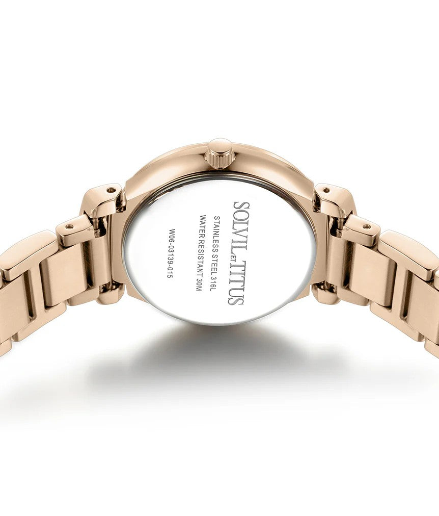 นาฬิกาผู้หญิง Fair Lady 3 เข็ม วันที่ ระบบควอตซ์ สายสเตนเลสสตีล ขนาดตัวเรือน 28 มม. (W06-03139-015)