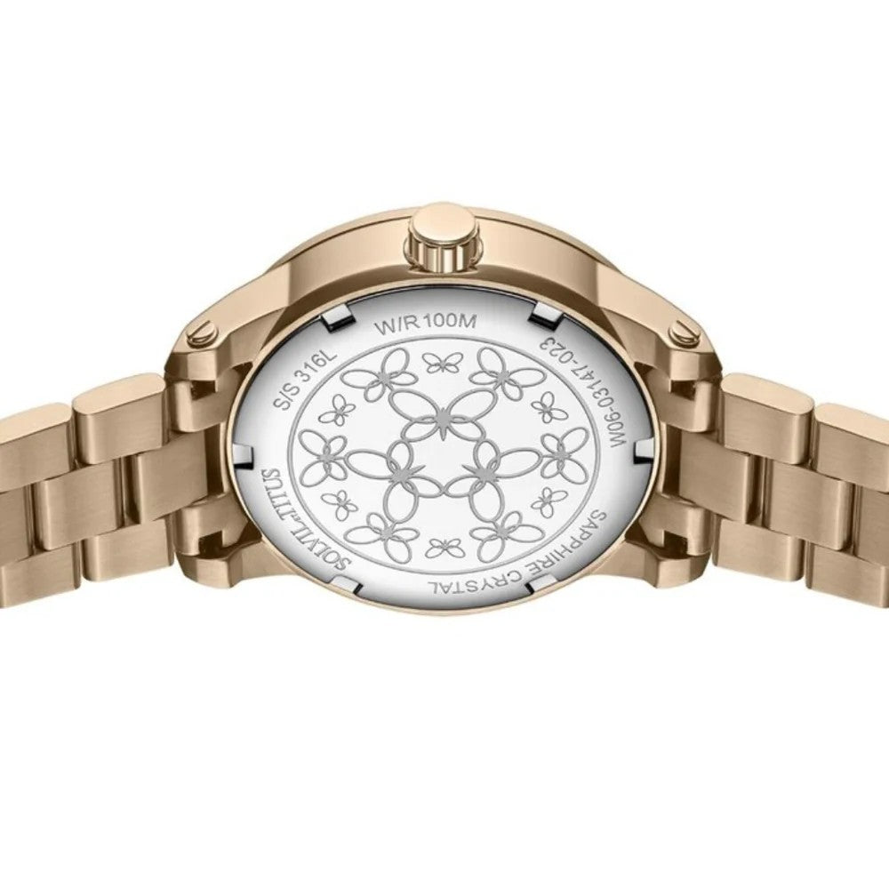 นาฬิกาผู้หญิง Aspira มัลติฟังก์ชัน ระบบควอตซ์ สายสแตนเลสสตีล ขนาดตัวเรือน 36 มม. (W06-03147-023)
