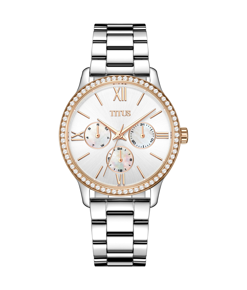 นาฬิกาผู้หญิง Fashionista มัลติฟังก์ชัน ระบบควอตซ์ สายสแตนเลสสตีล ขนาดตัวเรือน 37 มม. (W06-03162-001)