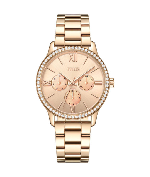 นาฬิกาผู้หญิง Fashionista มัลติฟังก์ชัน ระบบควอตซ์ สายสแตนเลสสตีล ขนาดตัวเรือน 37 มม. (W06-03162-003)