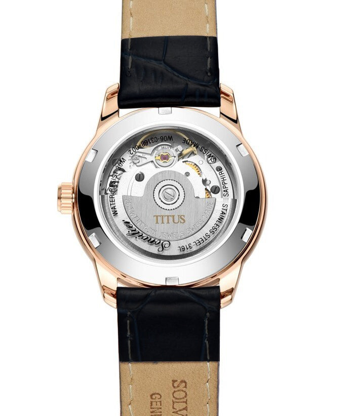 นาฬิกาผู้หญิง Sonvilier 3 เข็ม วันที่ ระบบออโตเมติก สายหนัง ขนาดตัวเรือน 31.5 มม. (W06-03168-002)