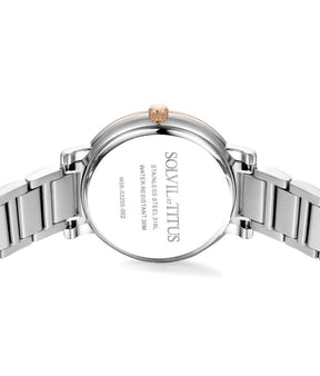 นาฬิกาผู้หญิง Chandelier 3 เข็ม วันที่ ระบบควอตซ์ สายสแตนเสลสตีล ขนาดตัวเรือน 32.5 มม. (W06-03200-002)