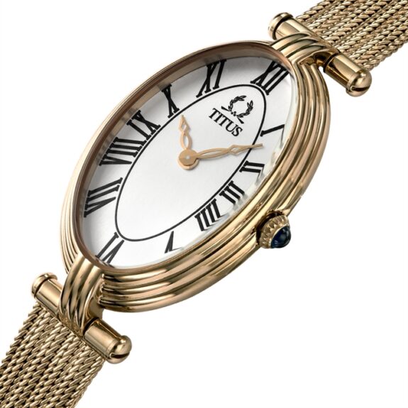 นาฬิกาผู้หญิง Once 2 เข็ม ระบบควอตซ์ สายถักสแตนเลสสตีล ขนาดตัวเรือน 22 มม. (W06-03207-010)