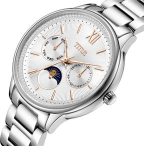 นาฬิกาผู้หญิง Fashionista มัลติฟังก์ชัน ระบบควอตซ์ สายสแตนเลสสตีล ขนาดตัวเรือน 37 มม. (W06-03208-001)