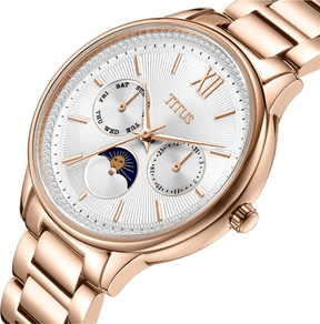 นาฬิกาผู้หญิง Fashionista มัลติฟังก์ชัน ระบบควอตซ์ สายสแตนเลสสตีล ขนาดตัวเรือน 37 มม. (W06-03208-002)