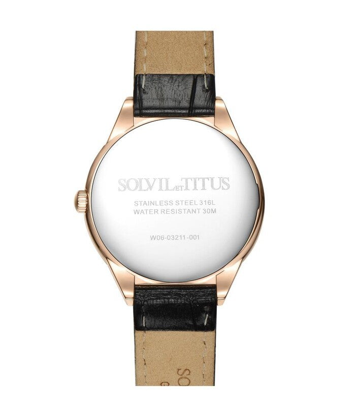นาฬิกาผู้หญิง Fashionista มัลติฟังก์ชัน ระบบควอตซ์ สายหนัง ขนาดตัวเรือน 36 มม. (W06-03211-001)